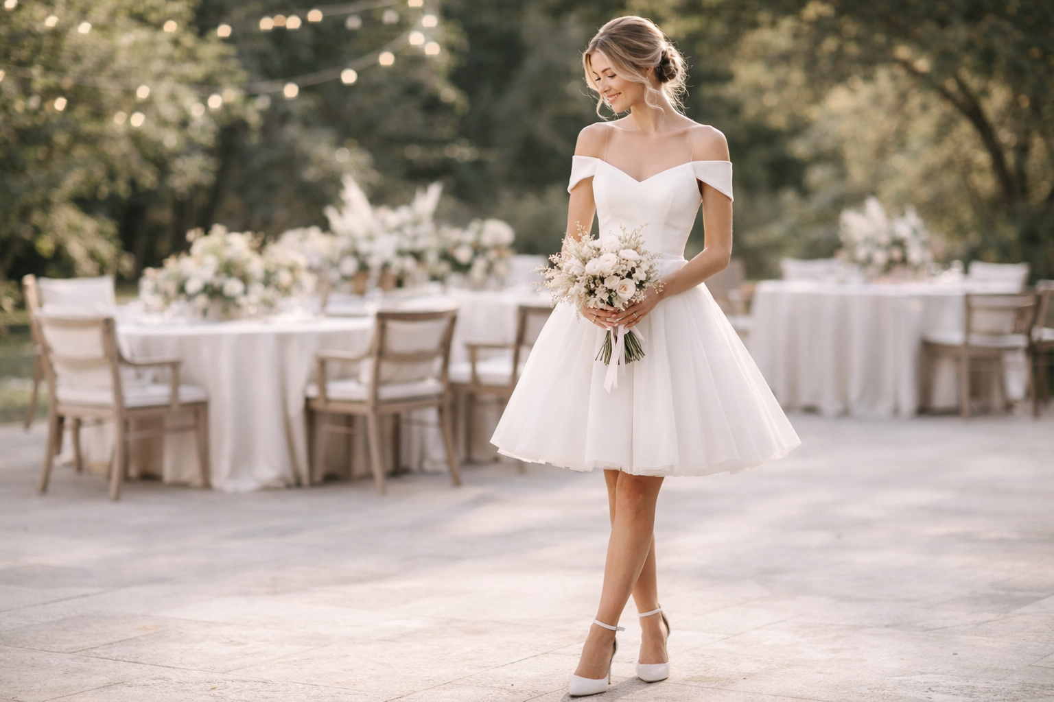 krótka suknia ślubna